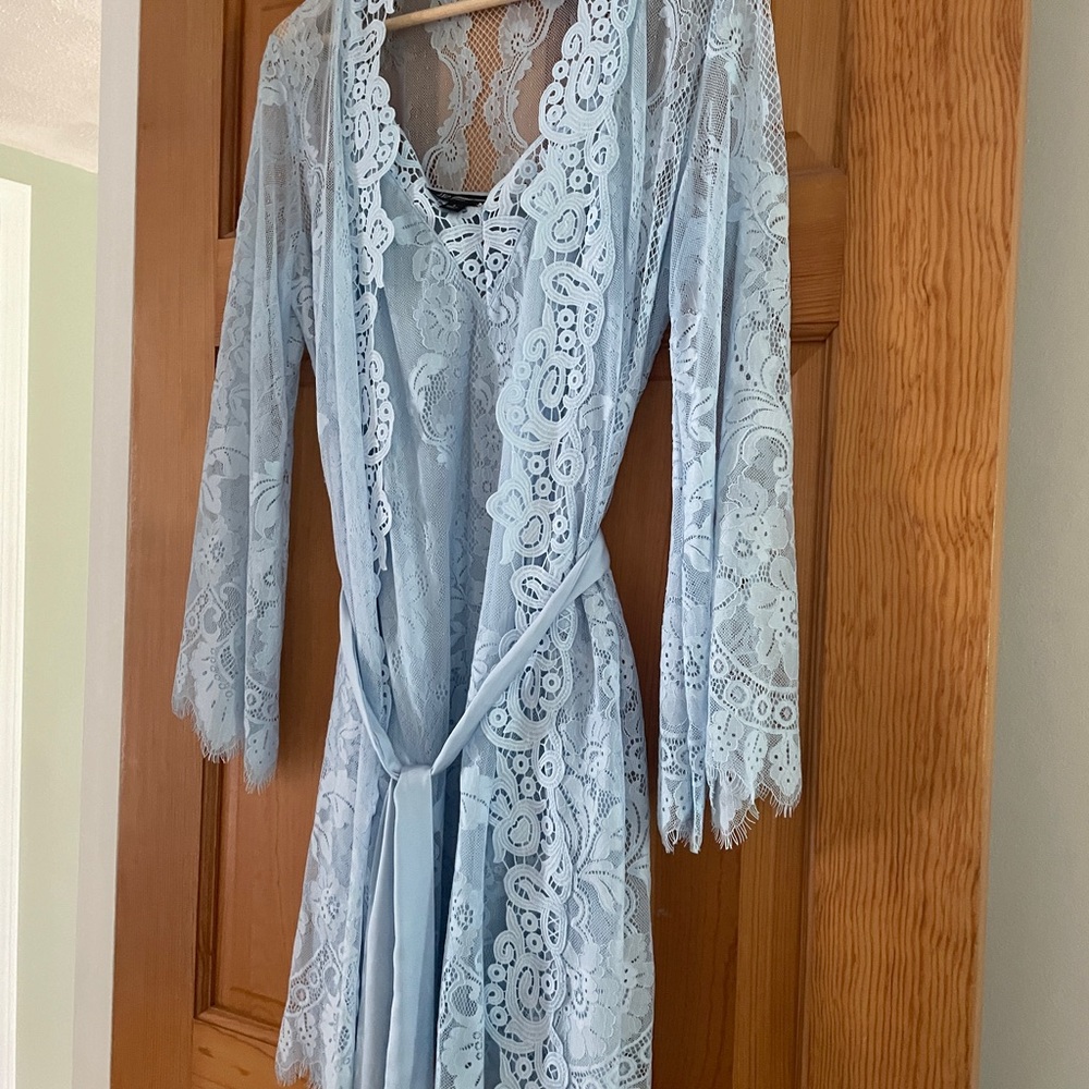 INC International Concepts Lace Chemise in Light Blue